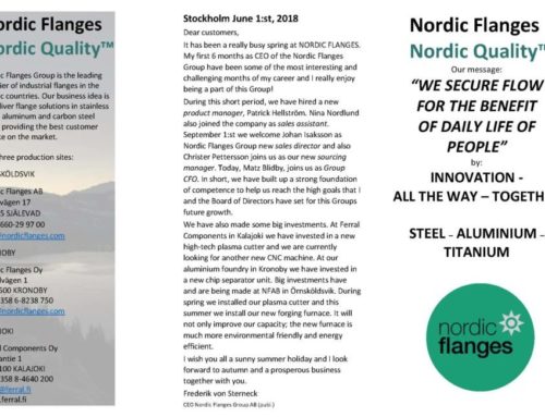 Nordic Flanges Group Newsletter 2018-06-01